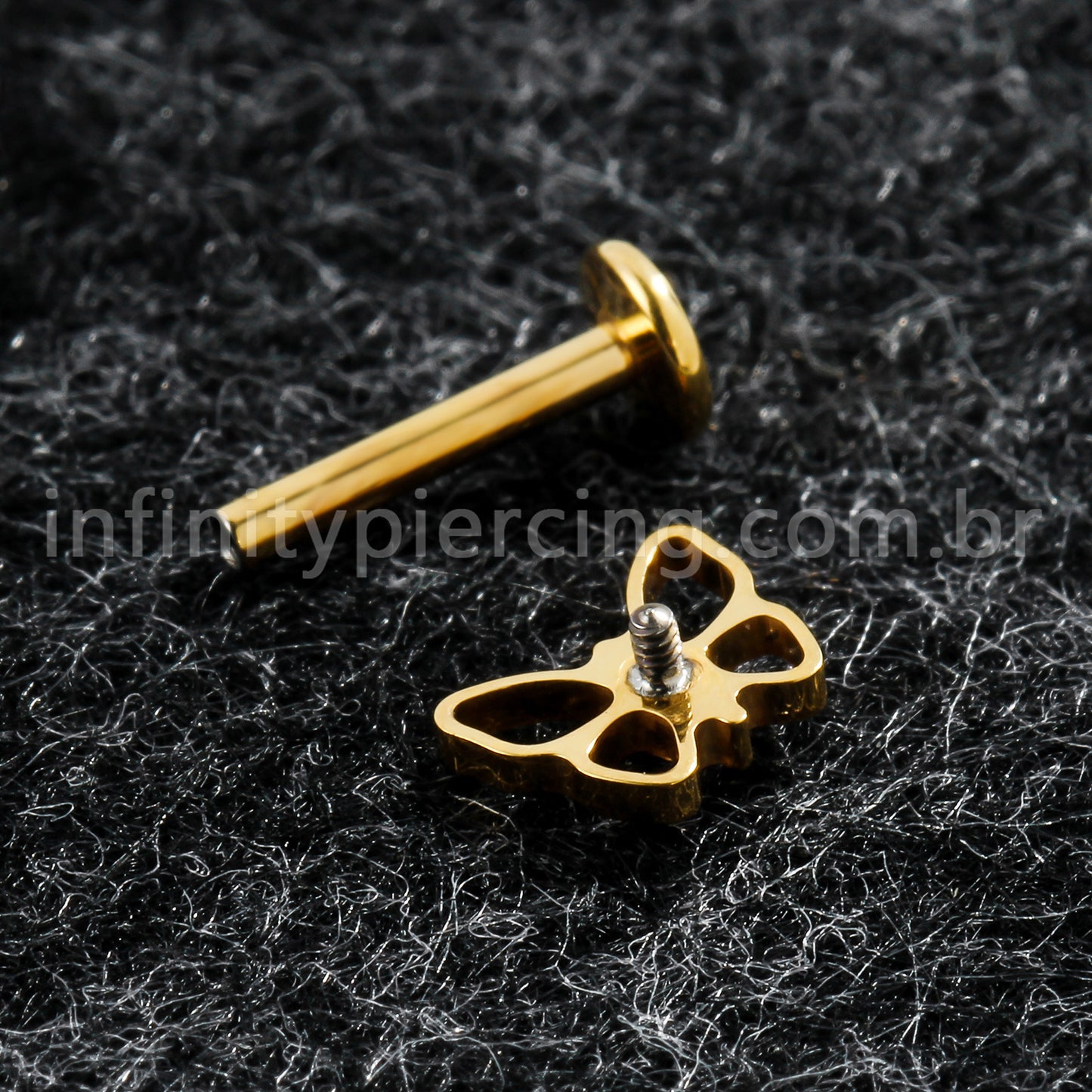 Piercing Labret Titânio Borboleta