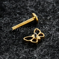 Piercing Labret Titânio Borboleta
