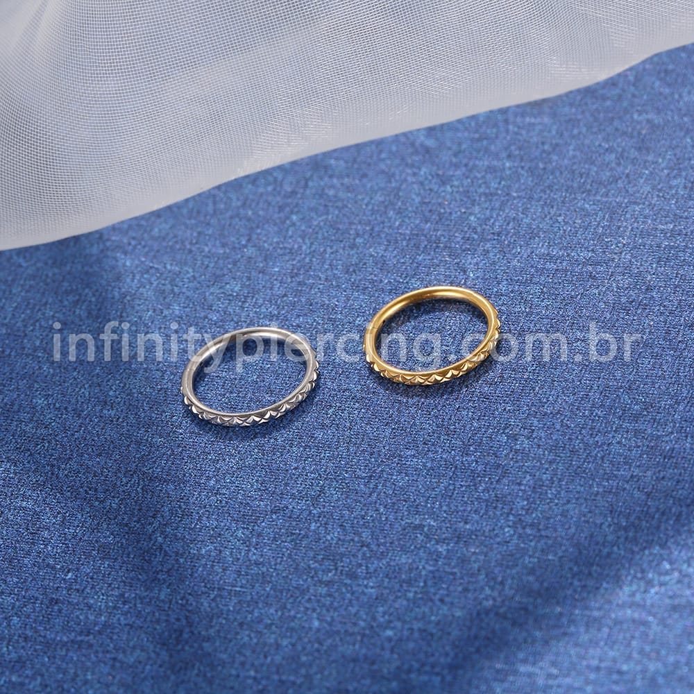 Piercing Argola Segmento Articulado Aço Cirúrgico Detalhado