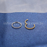 Piercing Argola Segmento Articulado Aço Cirúrgico Detalhado