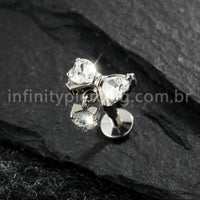 Piercing Labret Titânio Laço Com Zircônia Cravejada