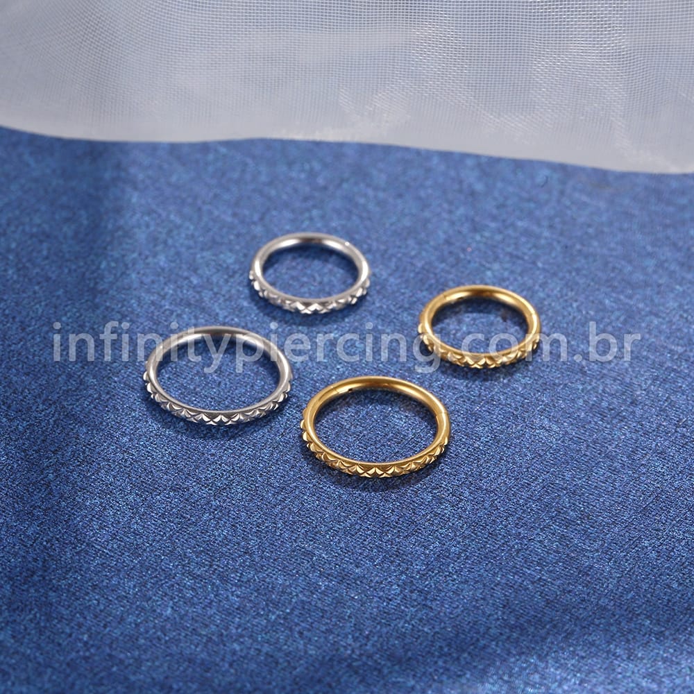 Piercing Argola Segmento Articulado Aço Cirúrgico Detalhado