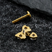 Piercing Labret Titânio Laço Com Zircônia Cravejada
