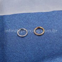 Piercing Argola Segmento Articulado Aço Cirurgico Pedras Frontal