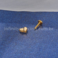 Piercing Labret Titânio Coração Zircônia