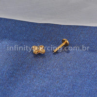 Piercing Labret Titânio X 4 Zircônias