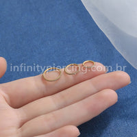 Piercing Argola Segmento Articulado Aço Cirurgico Zircônia Cravejada Lateral