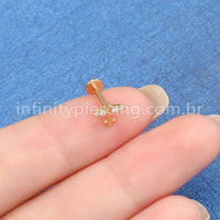 Piercing Labret Titânio Avião Zircônia Cravejada