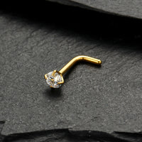 Piercing Nostril Curvo Titânio Zircônia Redonda 10153