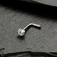Piercing Nostril Curvo Titânio Zircônia Redonda 10153