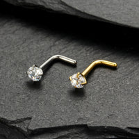 Piercing Nostril Curvo Titânio Zircônia Redonda 10153