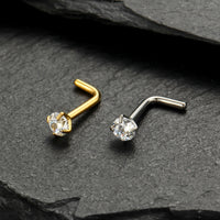 Piercing Nostril Curvo Titânio Zircônia Redonda 10153