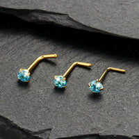 Piercing Nostril Curvo Titânio Zircônia Redonda 10153