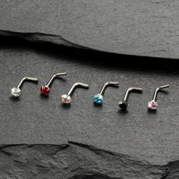 Piercing Nostril Curvo Titânio Zircônia Redonda 10153