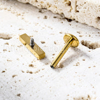 Piercing Labret Titânio Rosca Interna Barra Zircônia Grande