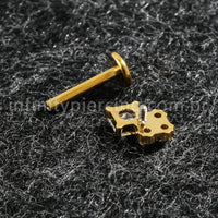Piercing Labret Titânio Losango Zircônia Cravejada