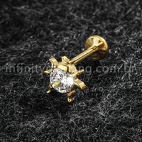 Piercing Labret Titânio Joaninha Zircônia Cravejada