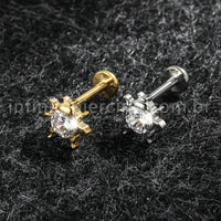 Piercing Labret Titânio Joaninha Zircônia Cravejada