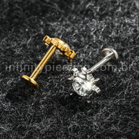 Piercing Labret Titânio Joaninha Zircônia Cravejada