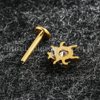 Piercing Labret Titânio Joaninha Zircônia Cravejada