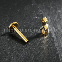 Piercing Labret Titânio Zircônia Cravejada Gota