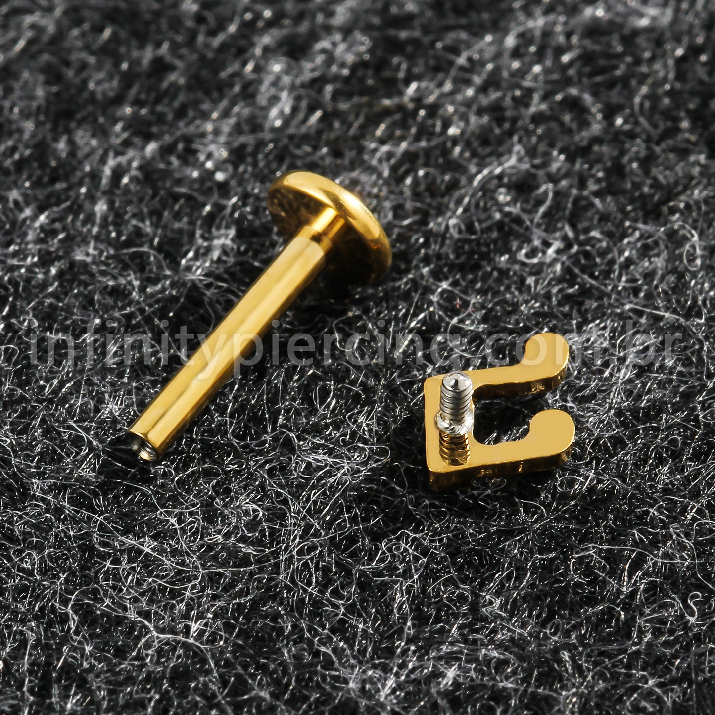 Piercing Labret Titânio Nota Musical Zircônia Cravejada
