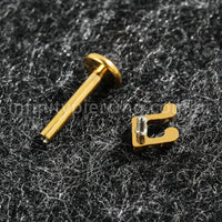 Piercing Labret Titânio Nota Musical Zircônia Cravejada