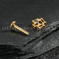 Piercing Labret Titânio Zircônia Retangular Cravejada