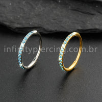 Piercing Argola Segmentada Titânio 1 Fileira Zircônia Cravejada