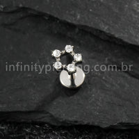 Piercing Labret Titânio Flor Vazada Zircônia Cravejada