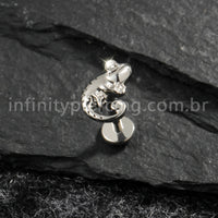 Piercing Labret Titânio Camaleão