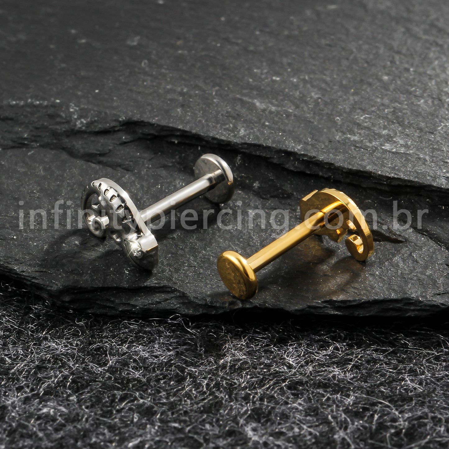 Piercing Labret Titânio Camaleão