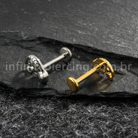 Piercing Labret Titânio Camaleão