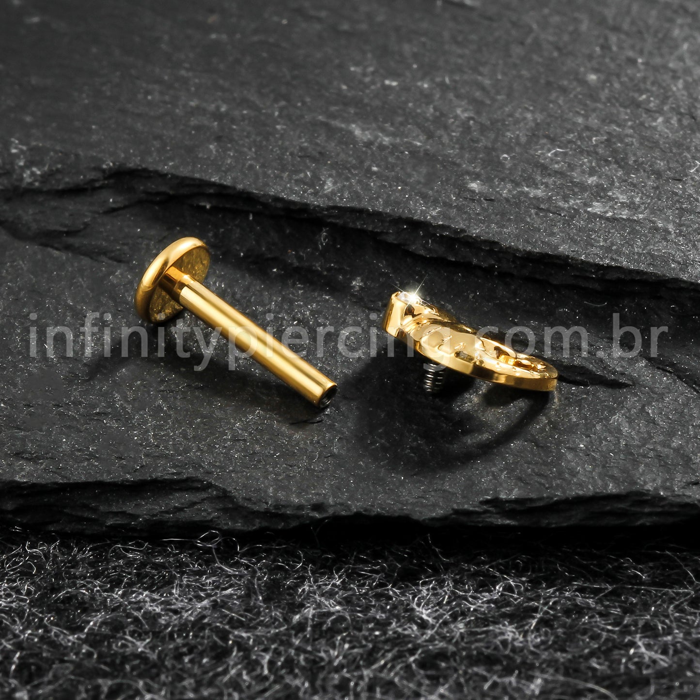 Piercing Labret Titânio Camaleão