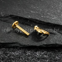 Piercing Labret Titânio Camaleão