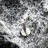 Piercing Labret Titânio 2 Pedras Zircônia Cravejada