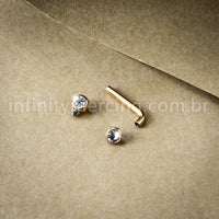 Piercing Lbar Titânio Zircônia Cravada