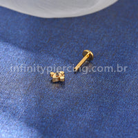 Piercing Labret Aço Cirúrgico Indiano  Zircônia Cravada