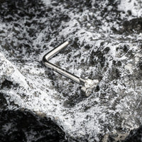 Piercing Nostril Formato L Titânio Trinity Zircônia Cravejada