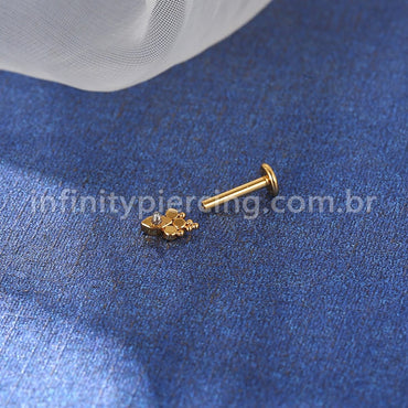 Piercing Labret Aço Cirúrgico Indiano  Zircônia Cravada