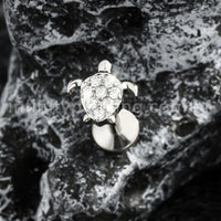 Piercing Labret Titânio Tartaruga Zircônia Cravejada