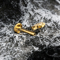 Piercing Labret Titânio Tartaruga Zircônia Cravejada