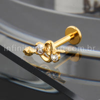 Piercing Labret Titânio Cobra