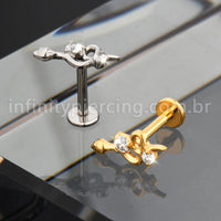 Piercing Labret Titânio Cobra