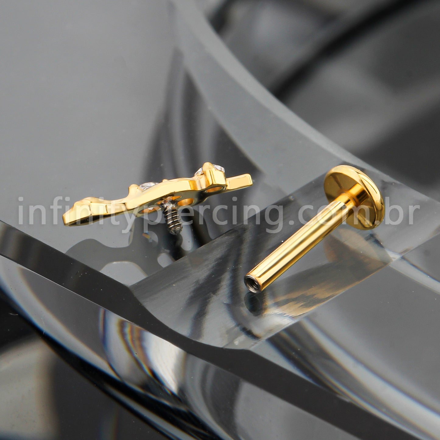Piercing Labret Titânio Cobra