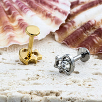 Piercing Labret Titânio Gato/Coração