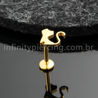 Piercing Labret Titânio Gato