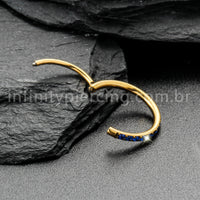 Piercing Argola Segmentada Titânio 1 Fileira Zircônia Cravejada