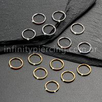Piercing Argola Segmentada Titânio 1 Fileira Zircônia Cravejada