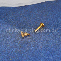 Piercing Labret Titânio Libélula Zircônia Cravejada